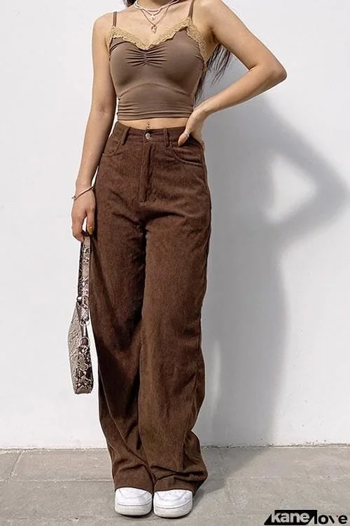 Corduroy Straight Leg Pants