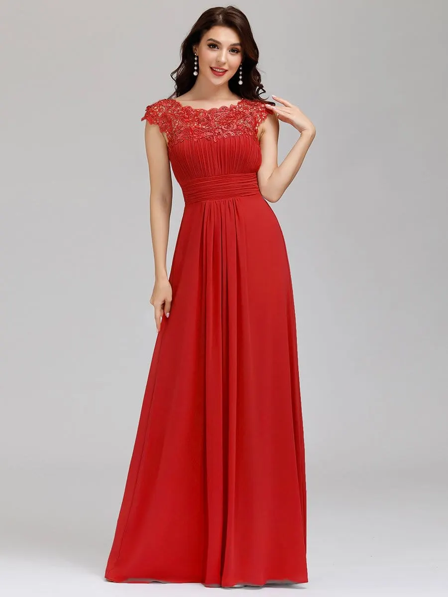 Sophisticated Lace Detail Evening Gown