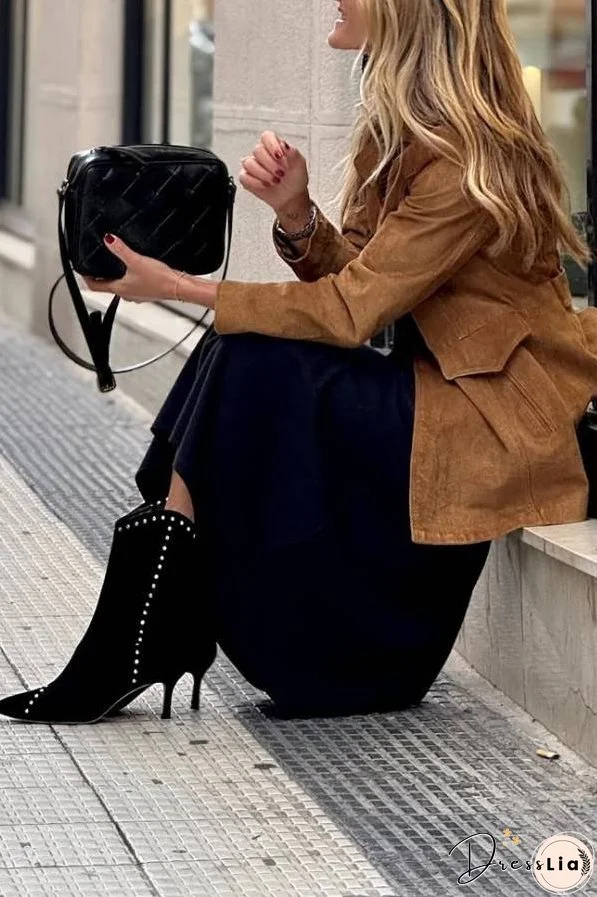 Vintage Brown Women's Suede Trench Coat