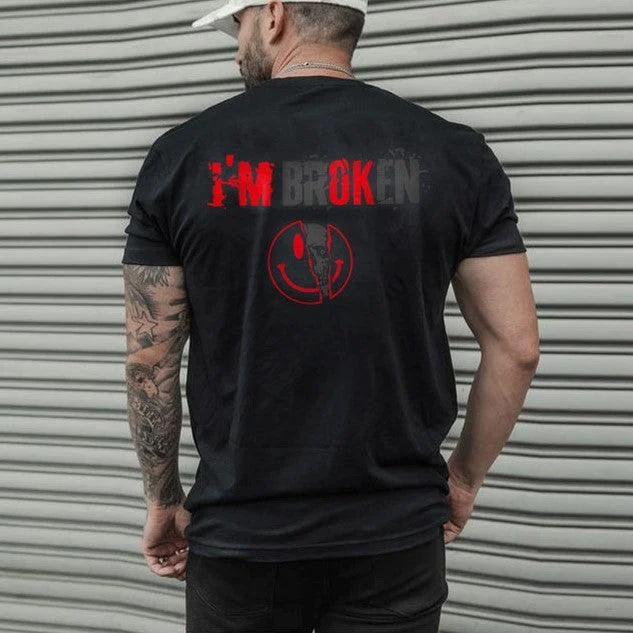 Vintage I'M Broken Skull Men's Monogram T-Shirt