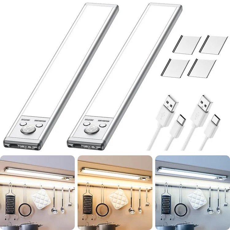 😱Limited Stock-2 Pack Only $9.99🎁SHINE PAL Under Cabinet Lights,Motion Sensor Night Light Indoor,1500mAh USB Rechargeable Light