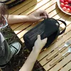 Camping Cookware Storage Bag Travel Tableware Pouch for Outdoor Picnic (Black)