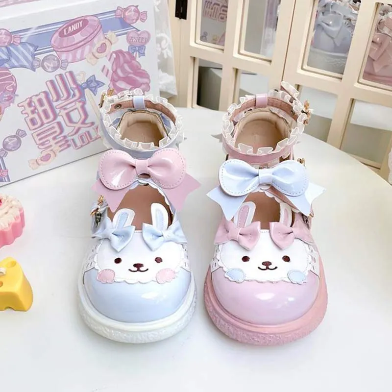 Round Toe Bunny Lolita Mary Janes Shoes