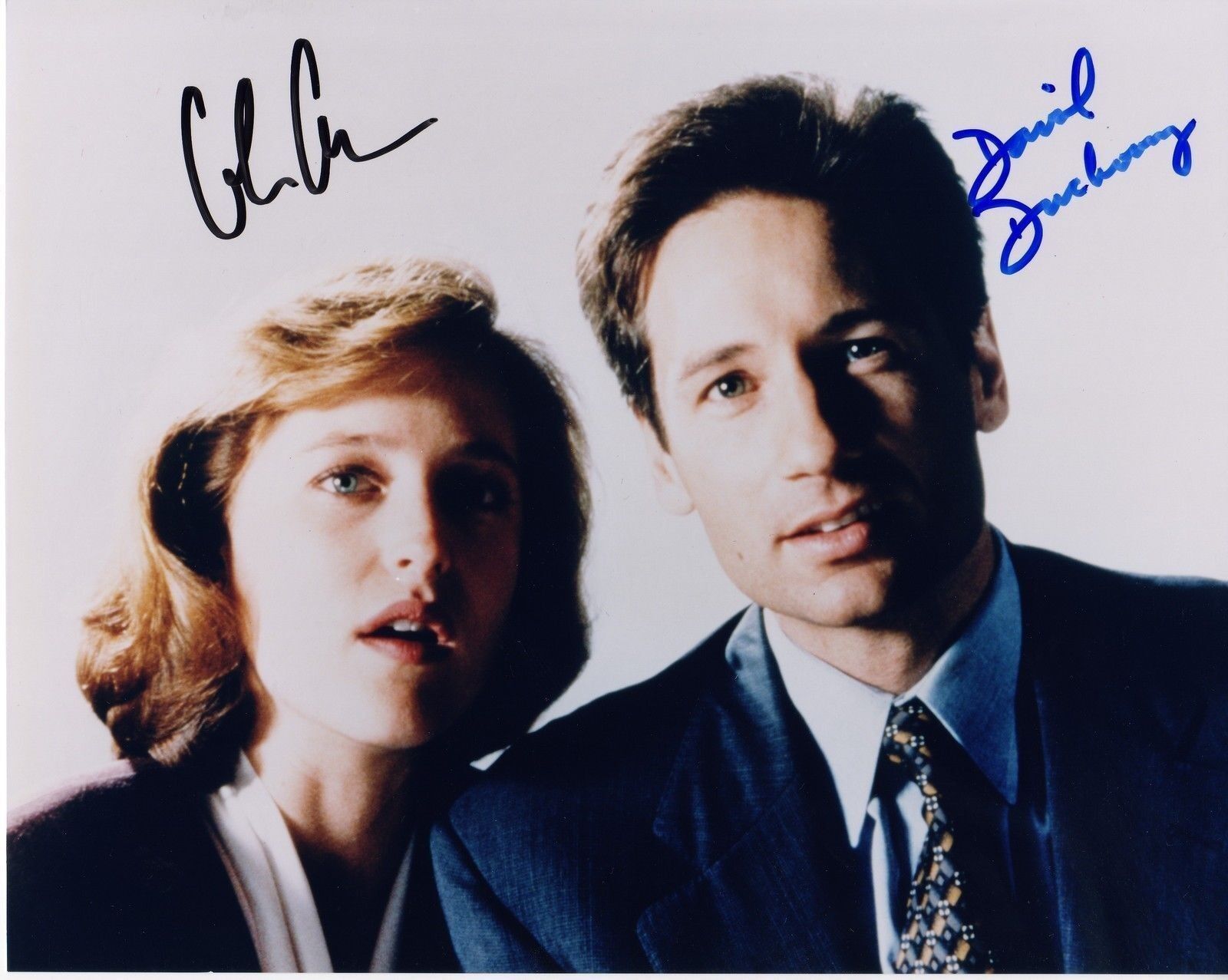 X-FILES - GILLIAN ANDERSON & DAVID DUCHOVNY AUTOGRAPH SIGNED PP Photo Poster painting POSTER