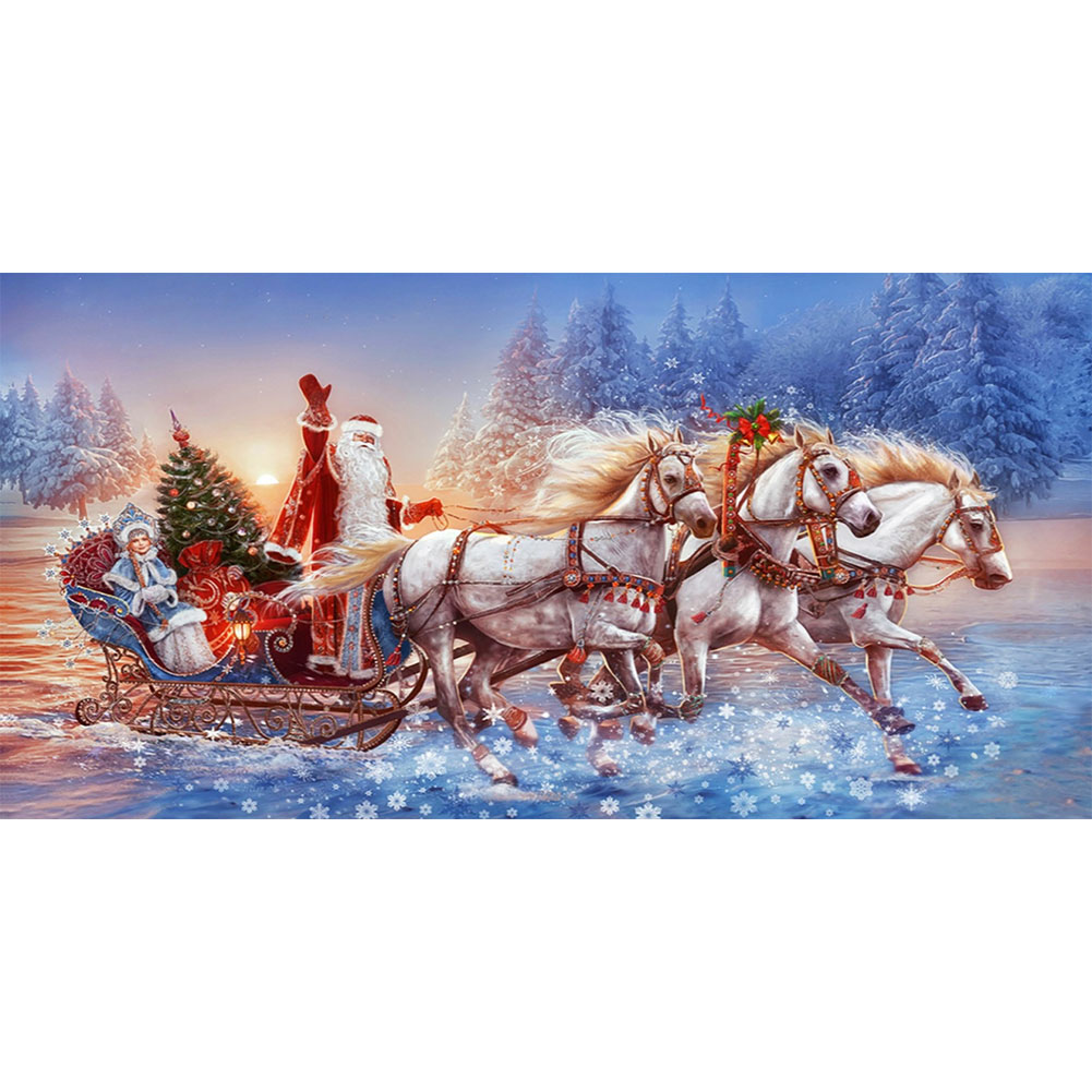

Christmas Coach - Round Drill Diamond Painting - 80*40CM (Big Size), 501 Original