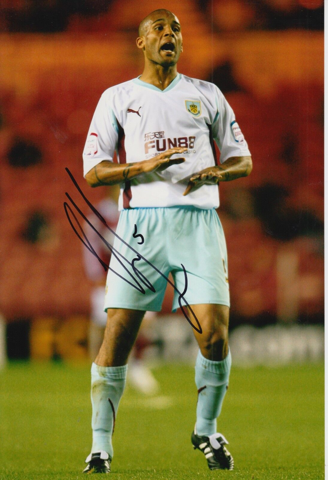 BURNLEY HAND SIGNED CLARKE CARLISLE 12X8 Photo Poster painting.