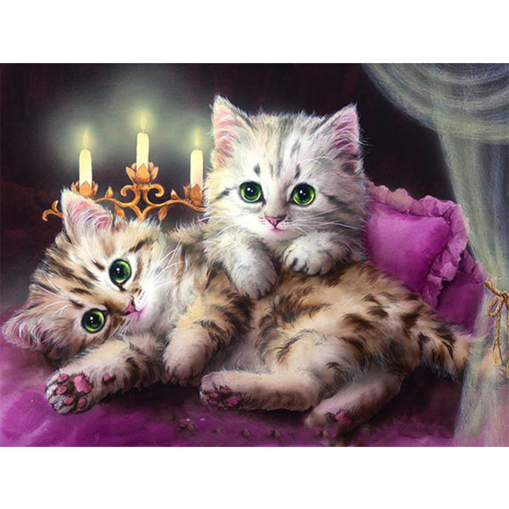 

(Multi-Size) Cat - Round/Square Drill Diamond Painting - 40*30CM, Square diamond 40*50cm, 501 Original