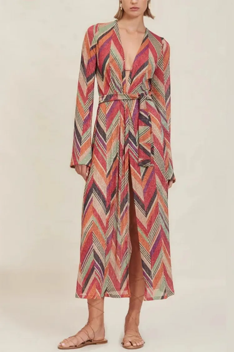 Beach Print Tie-Waist Set