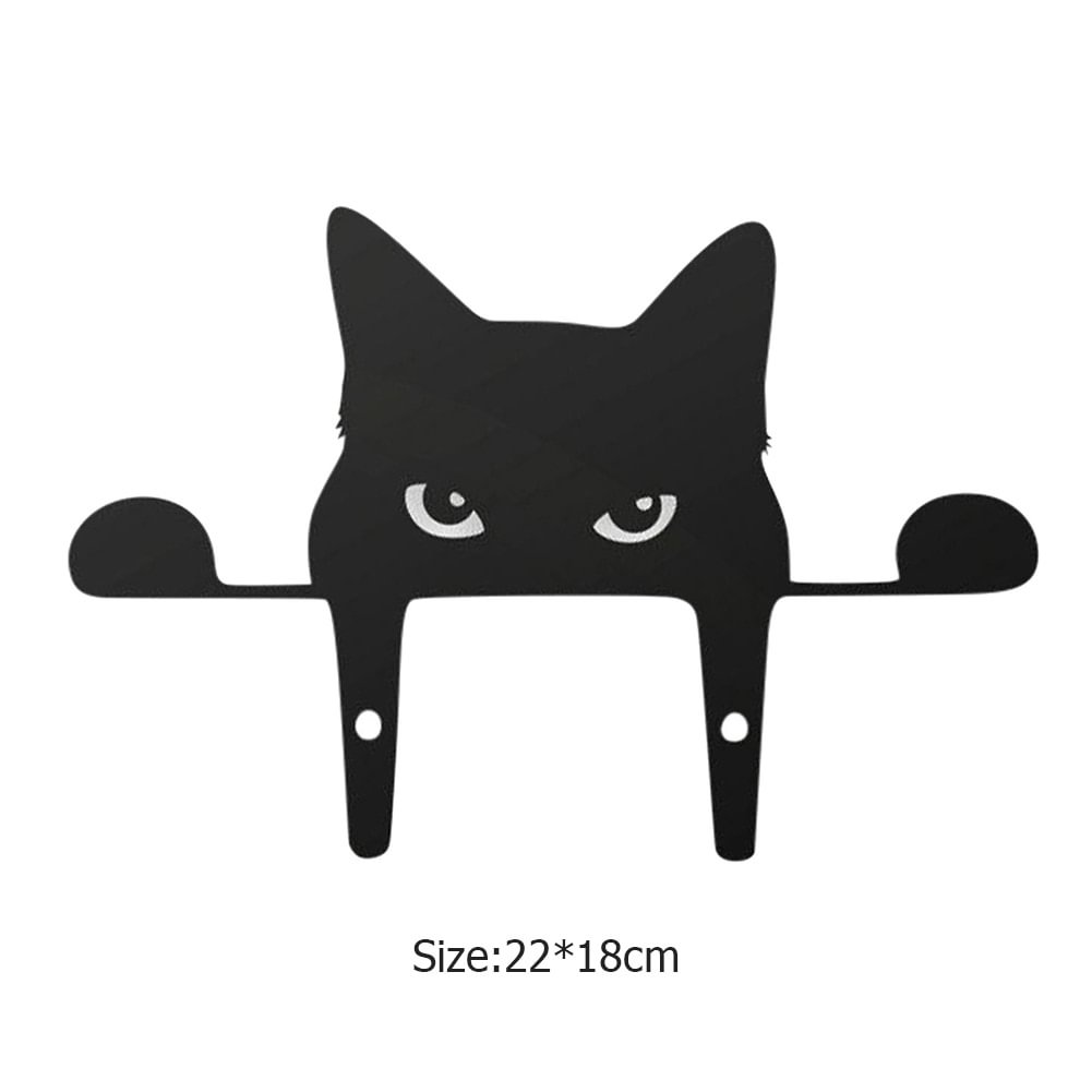 Garden Cat Sculpture Fence Decor Lawn Ornament For Black Cat Metal ...