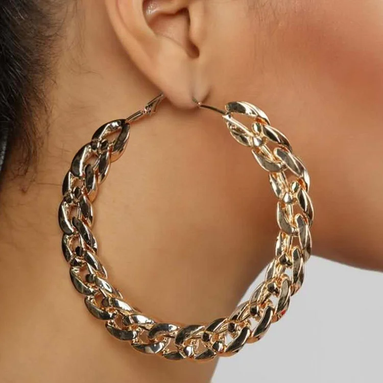 Retro Geometric Round Hollowed Metal Earrings