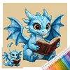 Dragon Reading A Book Full 14CT DIY Stamped Needlework Embroidery Kit 11.81x11.81inch Embroidery Needlepoint Starter Kits Cross Stitch Art and Crafts Kits for Beginners Adults Home Decor