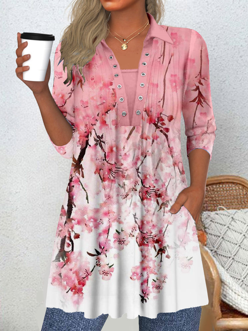 Women's Long Sleeve Scoop Neck Graphic Tops