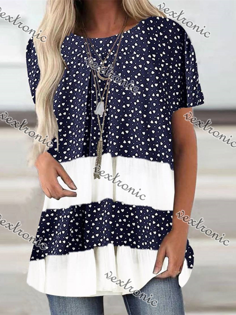 Women Long Sleeve V-neck Graphic Floral Printed Top