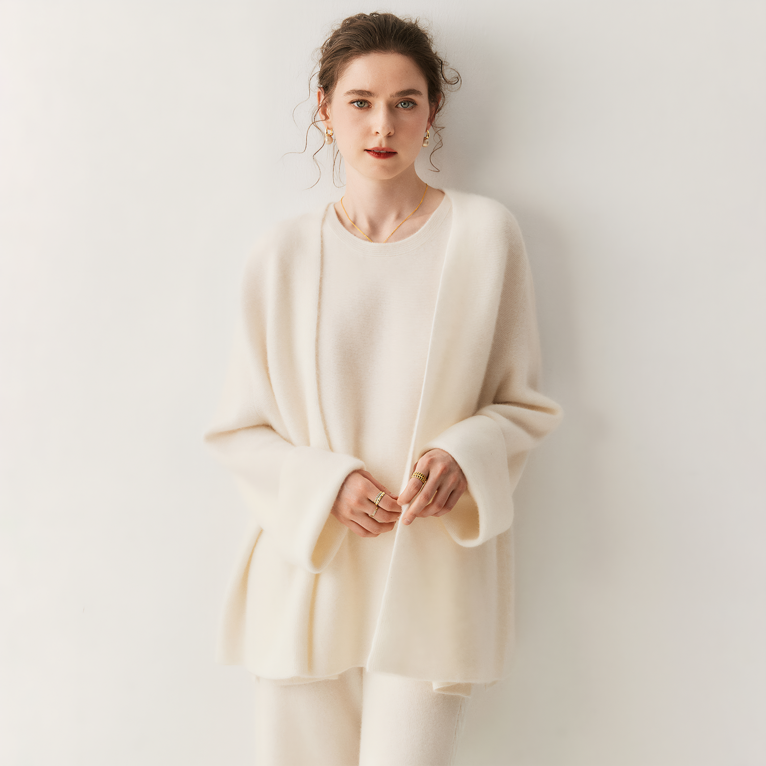 Women's Slouchy Cashmere Cardigan | Heavyweight Minimalist Coat REAL SILK LIFE