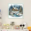 Christmas Cottage-11CT Stamped Cross Stitch 40*40cm/15.75*15.75in tapestrymarket