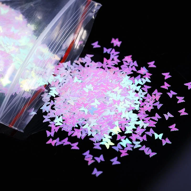 1 Bag Nail Sequins Butterfly Design 3D Glitter Colorful Nail Flakes iridescent Palliette Spangle Decoration Nail Art Sticker