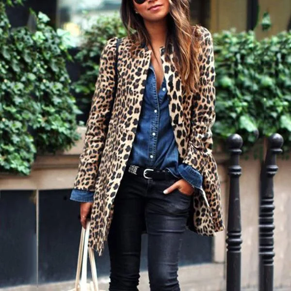 Plus Size Leopard Sexy Warm Coat | IFYHOME