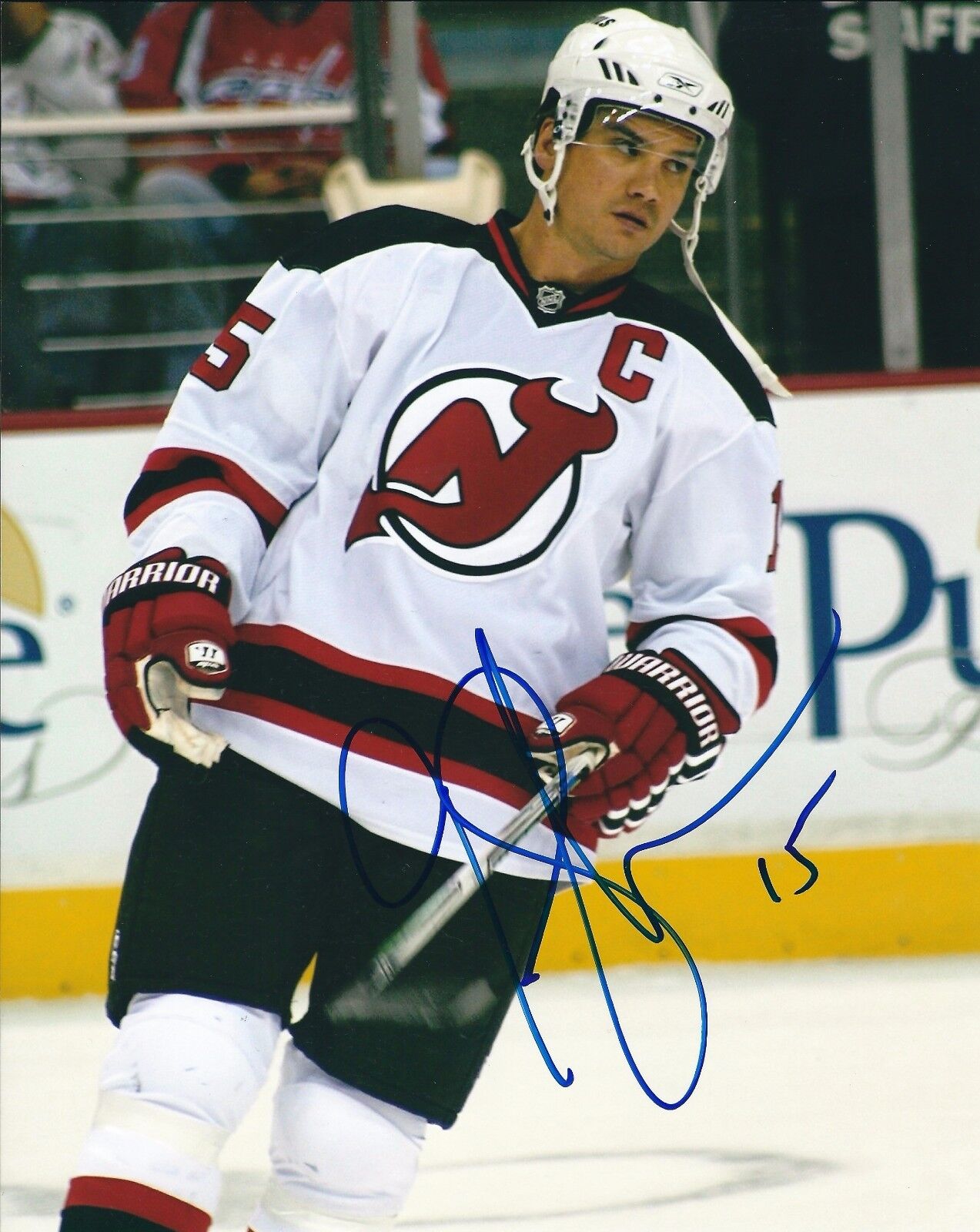 Signed 8x10 JAMIE LANGENBRUNNER New Jersey Devils Autographed Photo Poster painting - COA