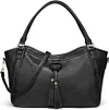 Damen Handtasche Leder Henkeltasche Top Griff Tasche Vintage Weiches Umh&auml;ngetasche Schultertasche f&uuml;r Frauen Arbeit Schule Shopper Reise