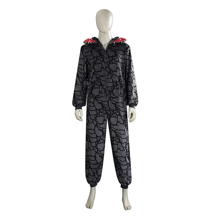 Adult Kids Stranger Things (2025) Demogorgon Gray Jumpsuit Onesie Halloween Cosplay Costume