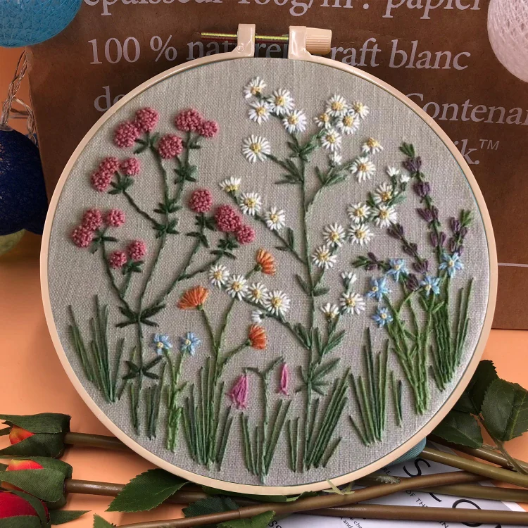 Embroidery  Hoop Flower Kit for Beginner