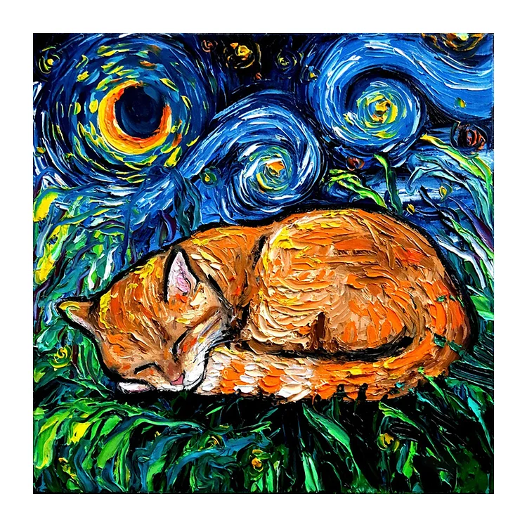 Ericpuzzle™ Ericpuzzle™Van Gogh Starry Sky - Orange Cat Wooden Puzzle