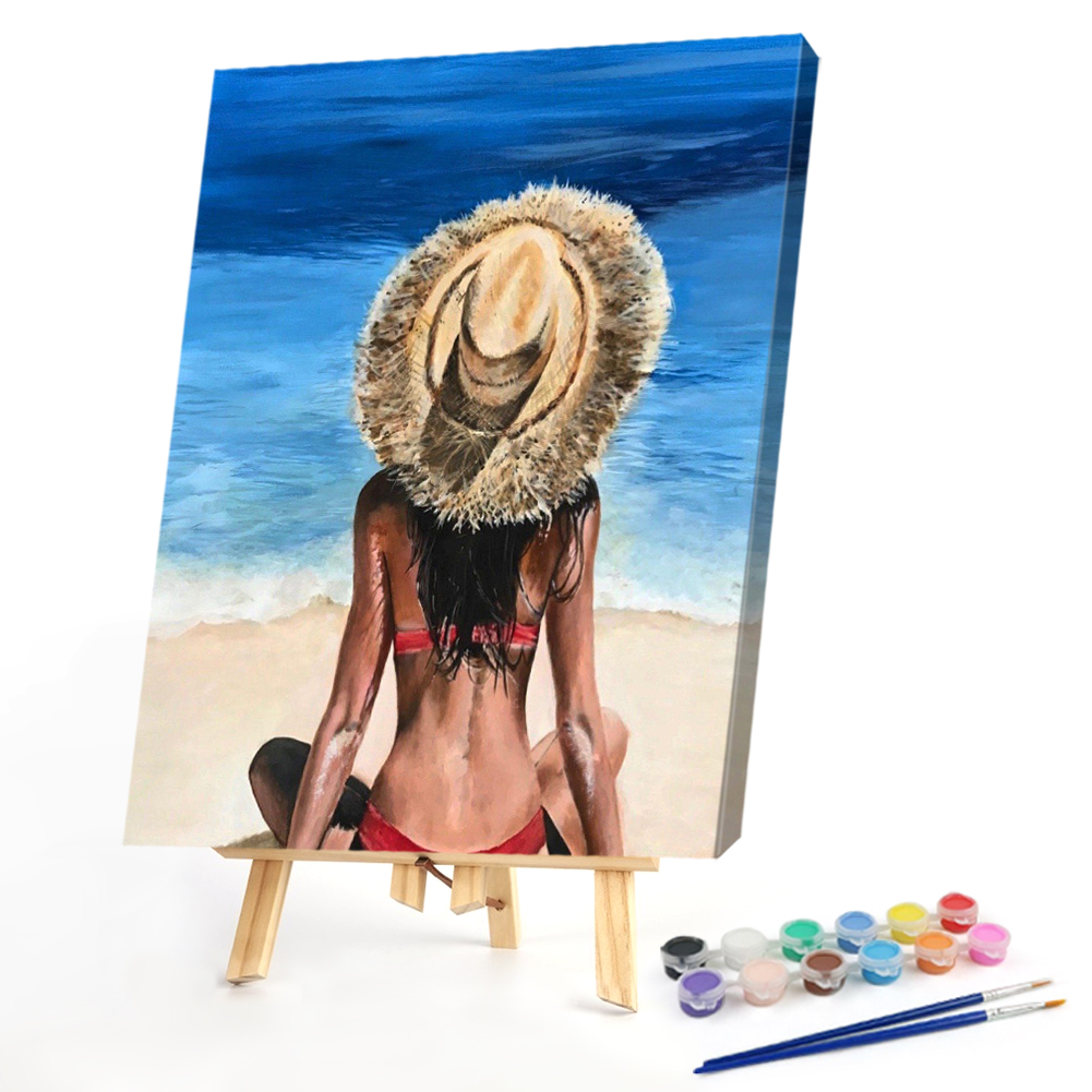 

40*50CM - Paint By Numbers - Girl On The Beach, 501 Original