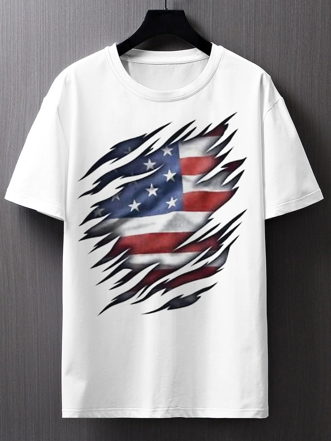 Men's Independence Day Flag Print Casual T-Shirt