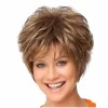 Women's Brown Gold Straight Short Hair Wig