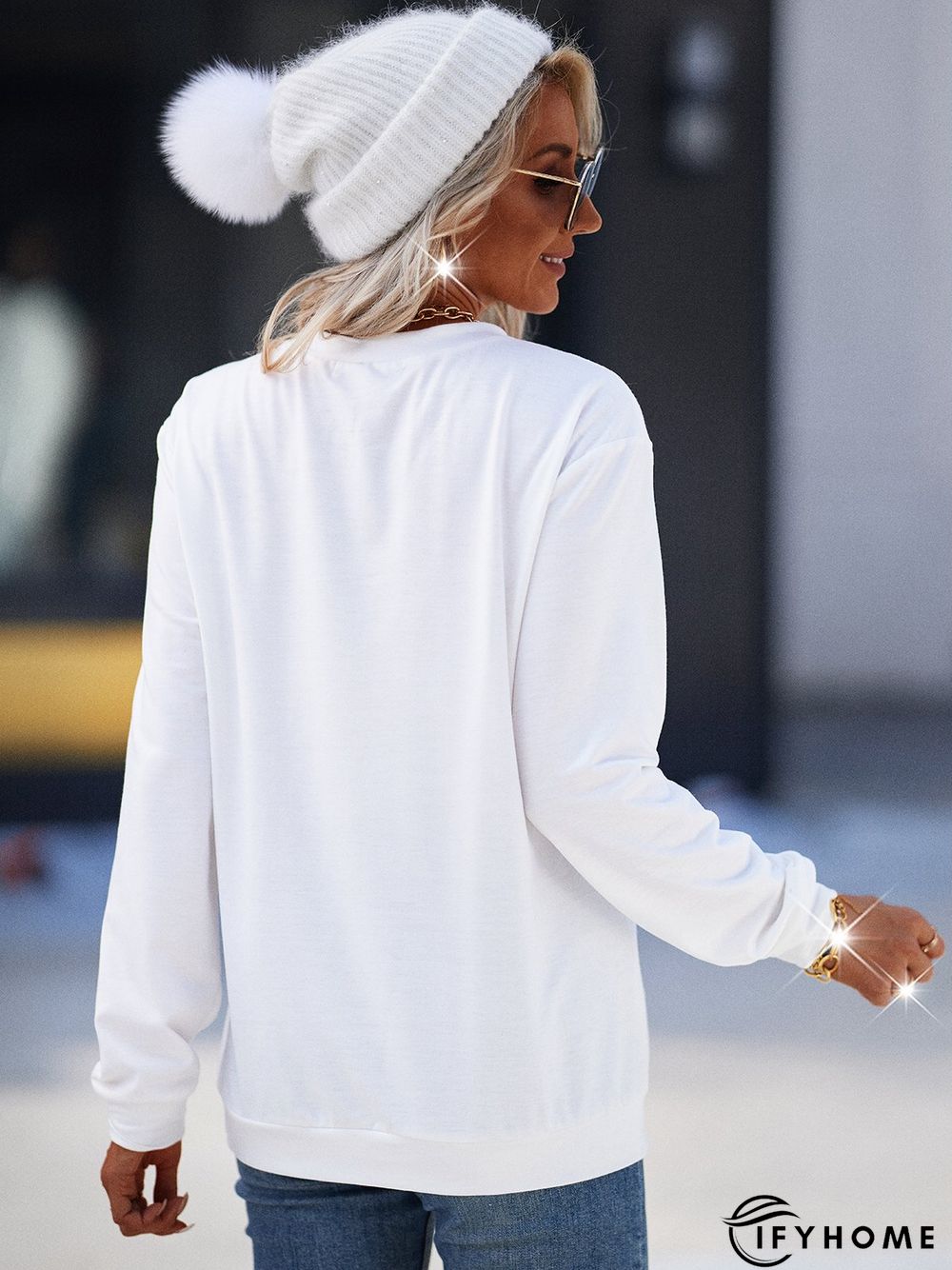 Animal Crew Neck Cotton-Blend Casual Hoodies & Sweatshirt | IFYHOME