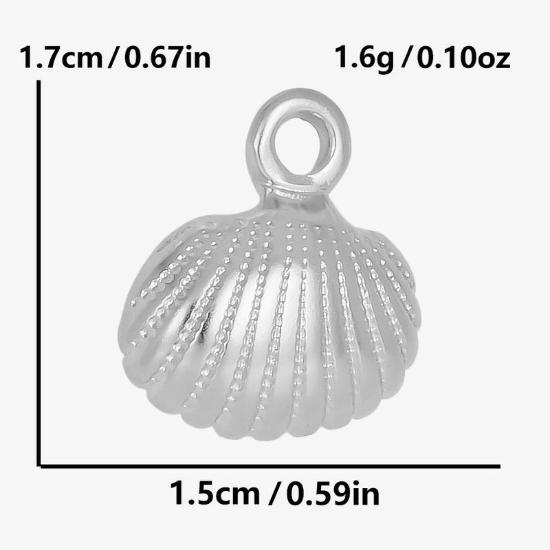 1 Piece 304 Stainless Steel 18K Gold Plated Shell Pendant