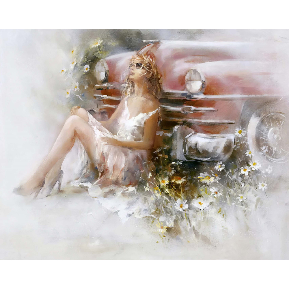 

Oil Painting Girl - Round Drill Diamond Painting - 40*30CM, 501 Original