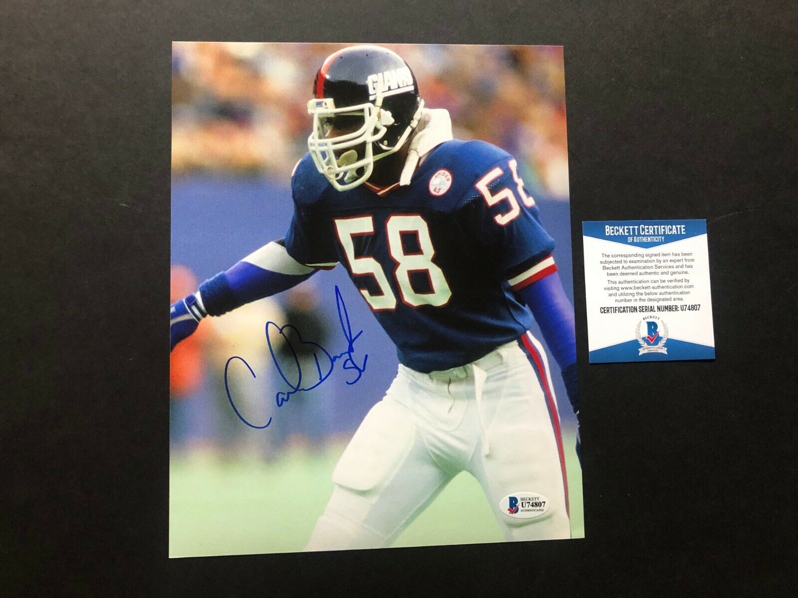 Carl Banks Hot! signed autographed Giants LT 8x10 Photo Poster painting Beckett BAS coa