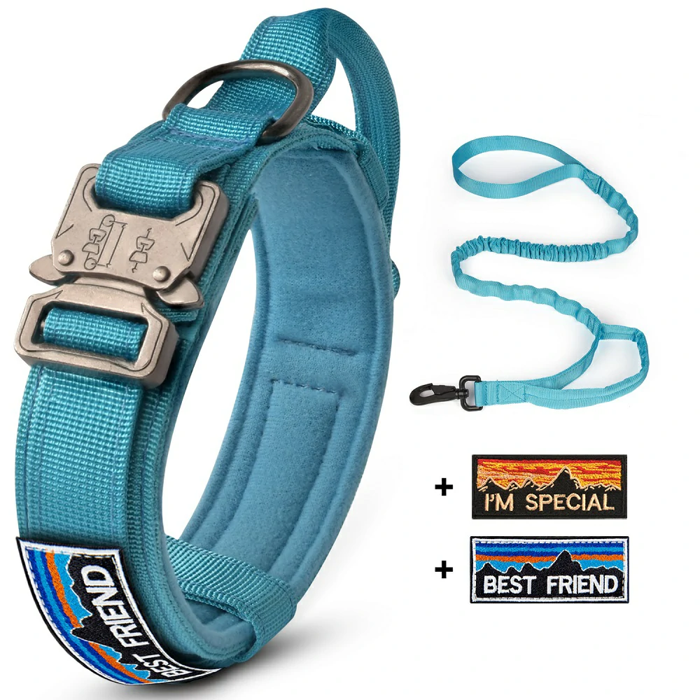 Illuminate Your Night Walks with Tactical Dog Collar & Leash Set!