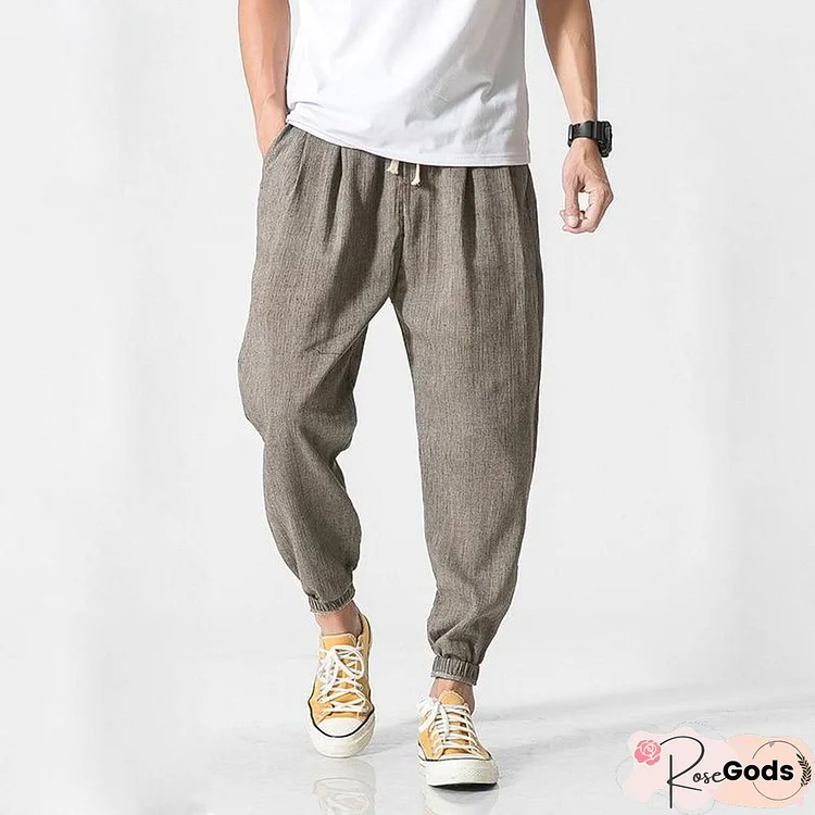 Men Casual Harem Pants Jogger Fitness Trousers