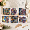 6pcs Diamond Painting Mandala Flowers and Animals Greeting Card Kits with Envelopes for Family Friend Gifts