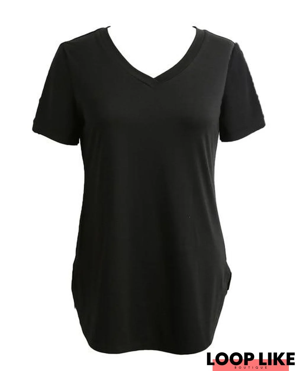 Women's T-Shirt Plus Size Tee Basic Shirts Women Solid V Neck Short Sleeve Tops