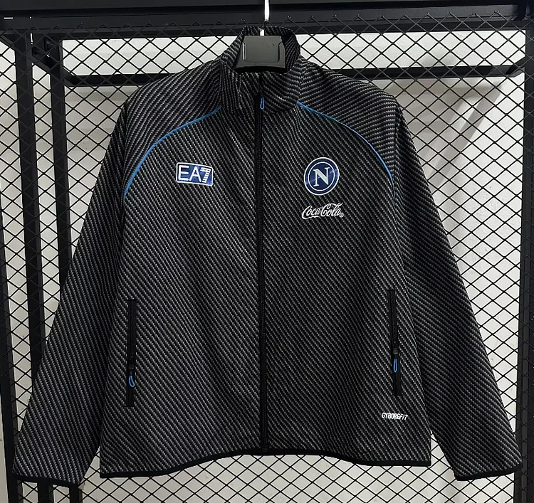 2025-26 Napoli pad printed black waterproof windbreaker