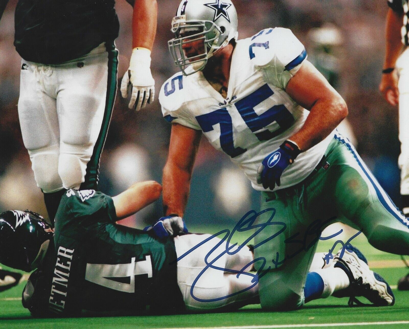 Autographed TONY CASILLAS Dallas Cowboys 8x10 Photo Poster painting w/COA