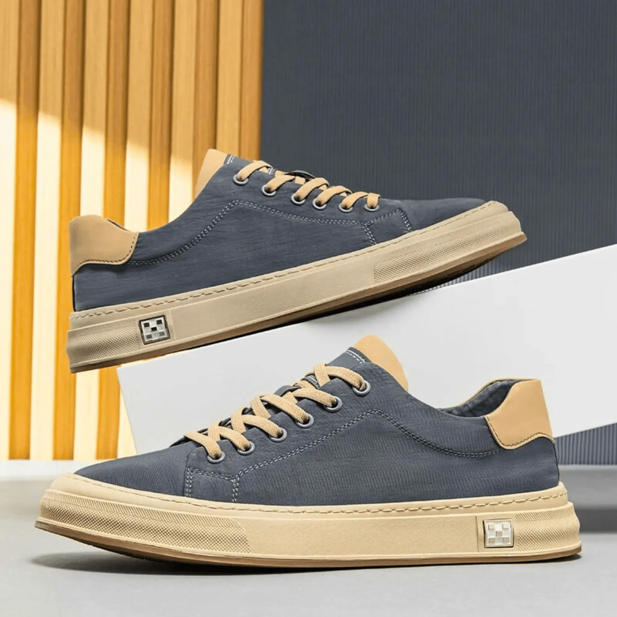 Men's Canvas Low-Top Trainers &ndash; Cushioned City Sneakers &ndash; view 2
