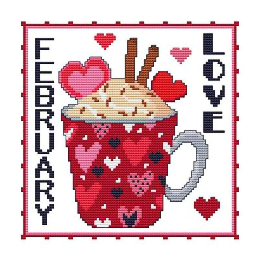 

Cup - 11CT Stamped Cross Stitch - 36*36CM, 501 Original