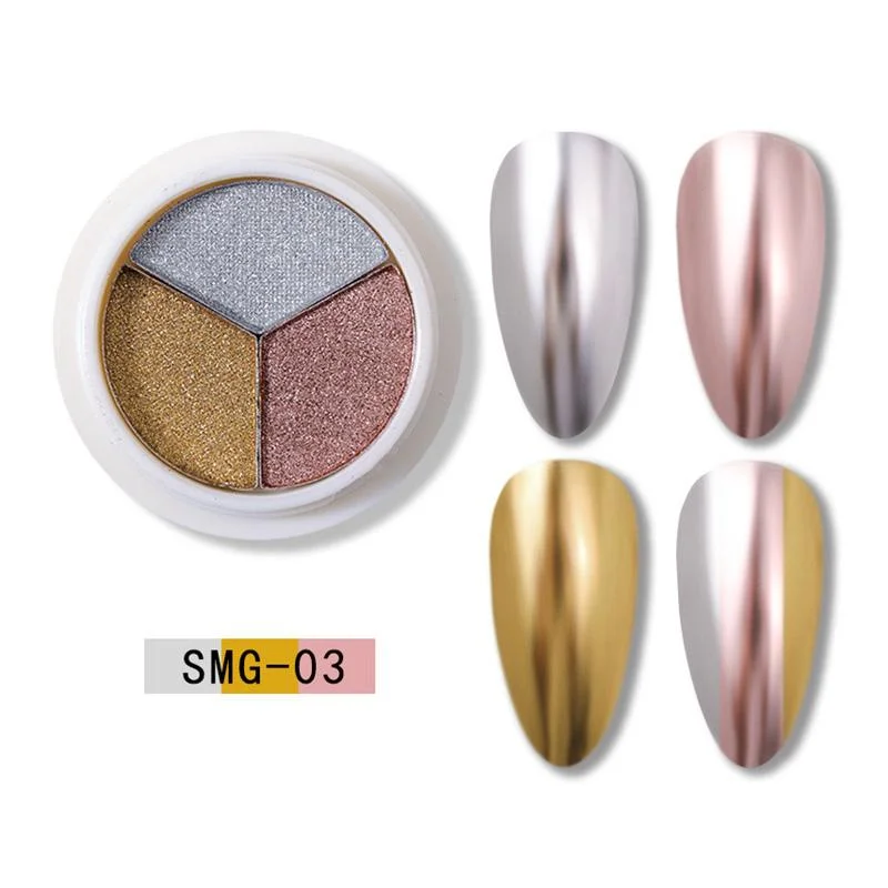 6Colors Laser Holo Aurora Solid Mirror Nail Glitter Powder Nails UV Gel Polish Holographics Pigment Nail Art Decorations-Nail Inspo