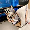 2023 Luxury Rhombus Pattern Ring Holder Protective Case With Wristband For iPhone & Smasung