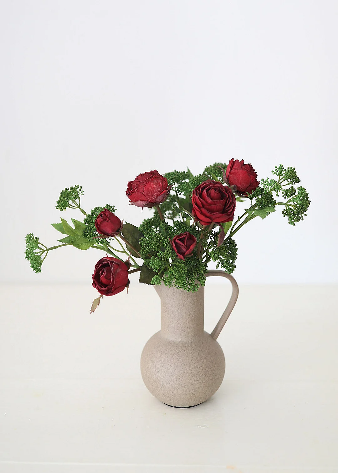 Burgundy Faux Dried Roses - 21"