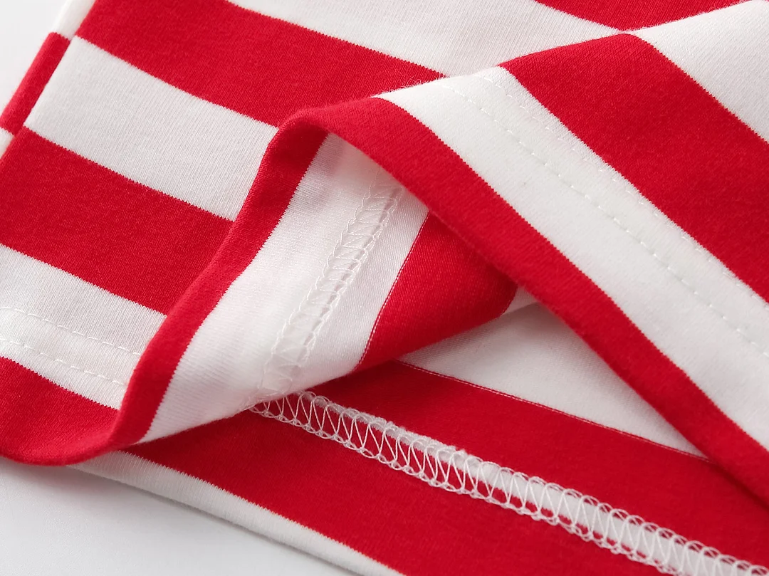 Striped family Christmas Pajamas with dog