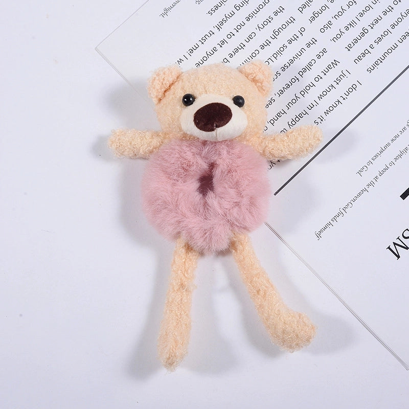 Cartoon Style Bear Plush Hair Tie