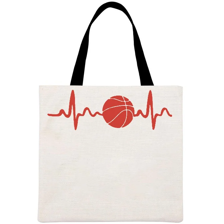 Basketball heartbeat Printed Linen Bag-Annaletters