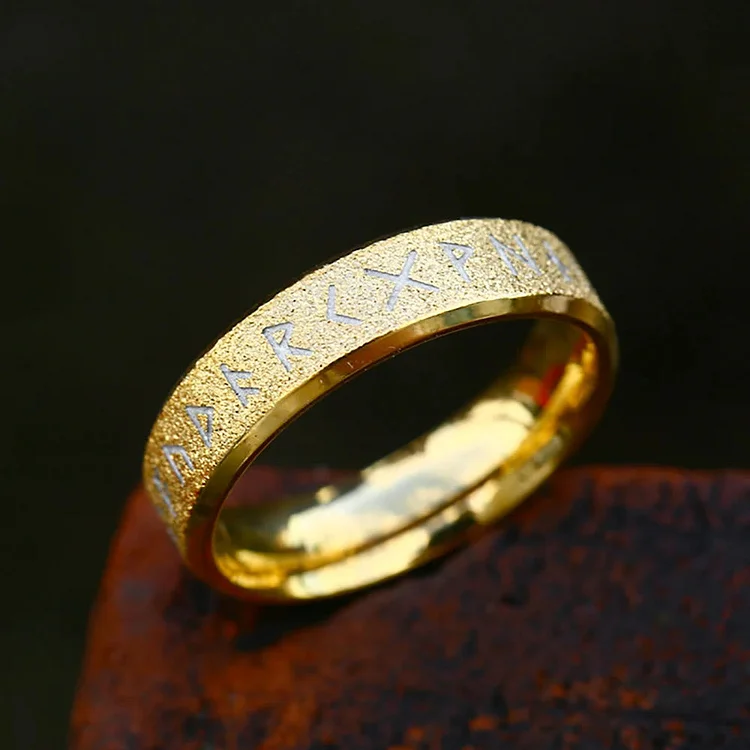 Round Simple Viking Rune Ring