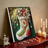 (Pre-Framed)Xmas Sock-Special Shape Diamond Painting Kit(25x25cm)