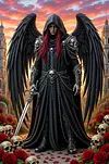 Luxury AB Velvet Diamond Painting Kit - Black-Winged Swordsman